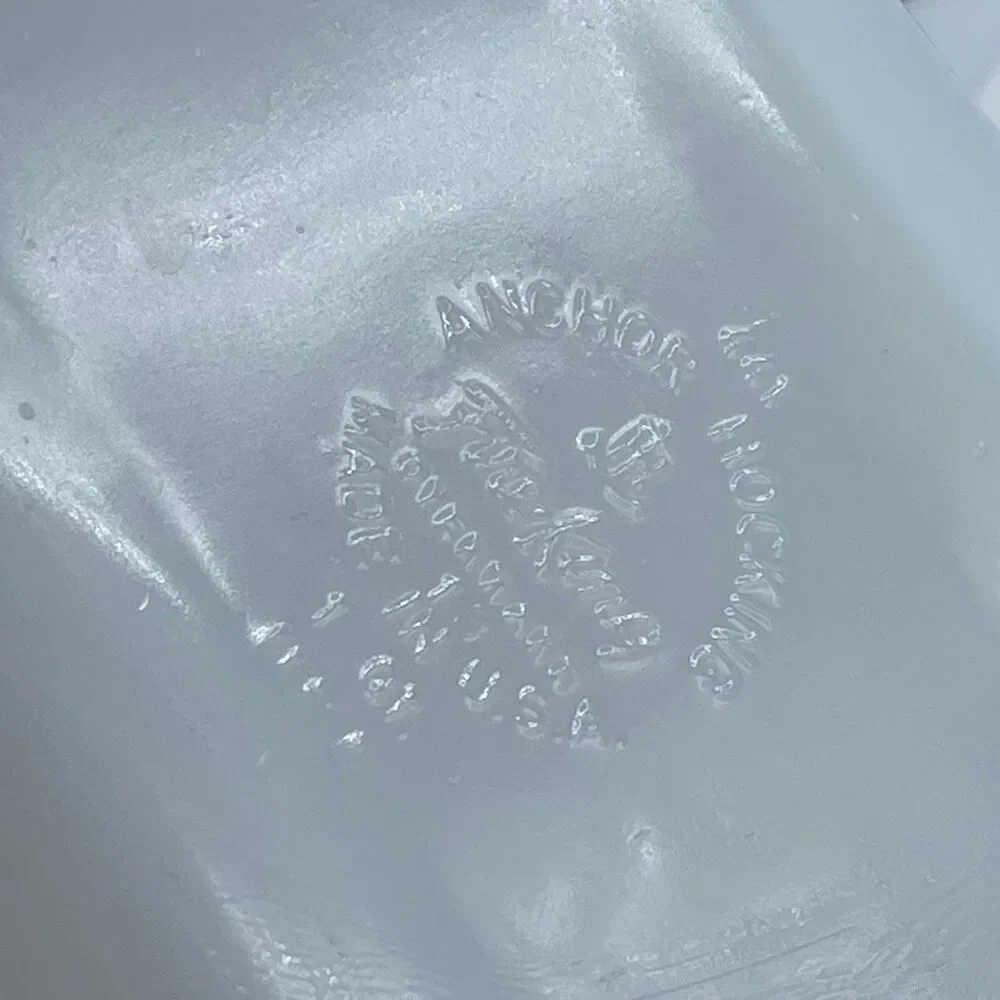 Vintage Fire-King loaf pan “Candle Glow” pattern Anchor Hoking 1960.